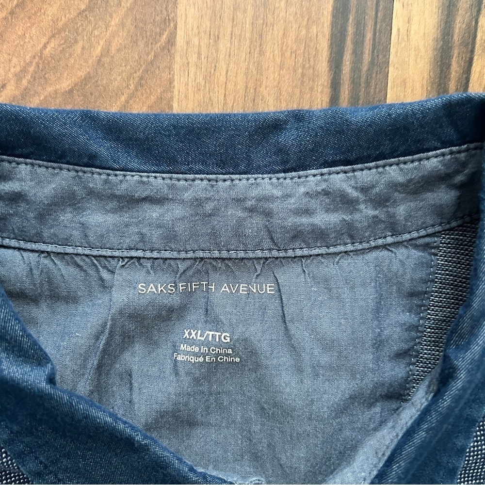 ✨3 for $18 ✨ Saks Fifth Avenue Men's Blue Polo Shirt - Picture 4 of 6